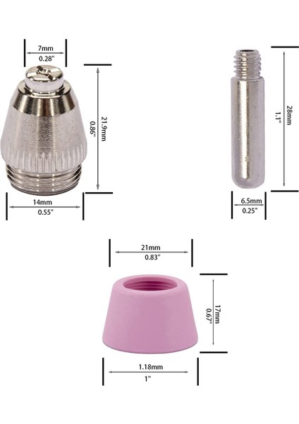 45PK Plazma Kesici Torç Sarf Malzemeleri Elektrot Nozulları Bardak Seti Ag-60 Sg-55 Wsd-60 Fit Cut-60 Lgk-60 Plazma Kesici (Yurt Dışından)
