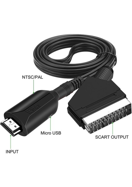 Wııstar HDMI Uyumlu Scart Adaptörü Video Ses Dönüştürücü Pal/ntsc Hd Tv DVD Kutusu Sinyali Lüks Dönüştürücü Aksesuarları (Yurt Dışından)