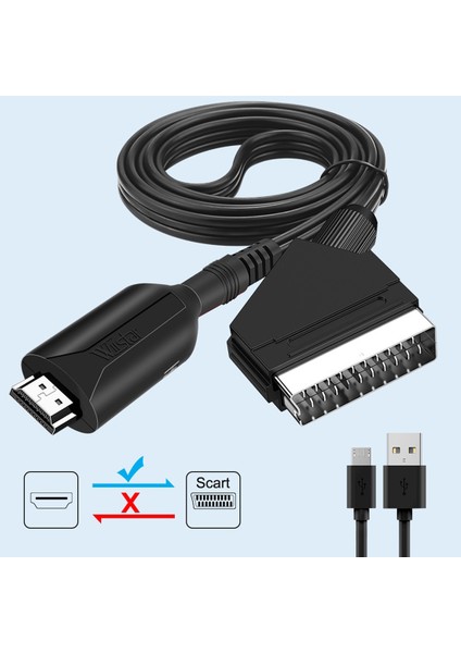 Wııstar HDMI Uyumlu Scart Adaptörü Video Ses Dönüştürücü Pal/ntsc Hd Tv DVD Kutusu Sinyali Lüks Dönüştürücü Aksesuarları (Yurt Dışından)