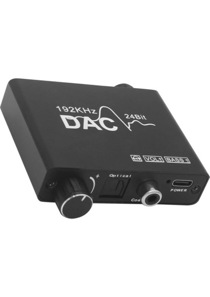 192KHZ Dac Dönüştürücü Dijital Optik Koaksiyel Toslink Analog L/r Rca 3.5mm Ses Dönüştürücü Adaptör Ses Kontrolü ile (Yurt Dışından)