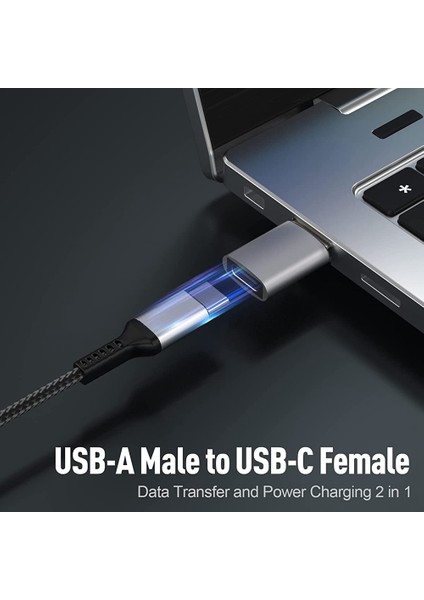 USB - USB C 3.1 Adaptör, USB C Dişi - USB Erkek Adaptör, IPhone Samsung Galaxy Macbook, Chromebook Google Pixel Için (Yurt Dışından)