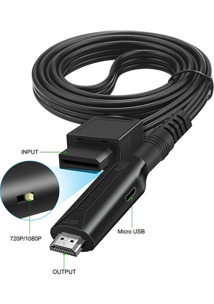 Wııstar Wıı - HDMI Uyumlu Dönüştürücü Kablo Wii 2 Hdtv Monitör Ekranı Için HDMI Uyumlu Wii - HDMI Uyumlu Adaptör (Yurt Dışından)