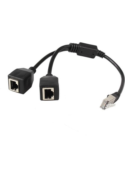 RJ45 Ethernet Ayırıcı Kablo, 1 Erkek - 2 Dişi Ethernet Bağlantı Kablosu Uygun Cat5, Cat6 Lan Ethernet Soket Adaptörü (Yurt Dışından)
