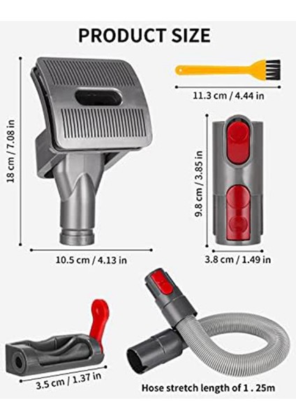 Damat Köpek Fırçası Dyson Elektrikli Süpürge Adaptörü Için Dyson V15 V12 V11 V10 V8 V7, Köpek Pet Saç Fırçası Eki (Yurt Dışından)