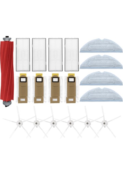 19 Adet Ana Yan Fırça Hepa Filtre Paspas Bezi Toz Torbası Fırçası Xiaomi Roborock S7 T7S Artı Elektrikli Süpürge Parçaları (Yurt Dışından)