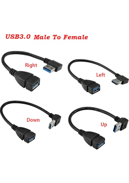 USB 3.0 Açı 90 Derece Uzatma Kablosu Erkek - Dişi Adaptör Kablosu Verileri (Yurt Dışından)