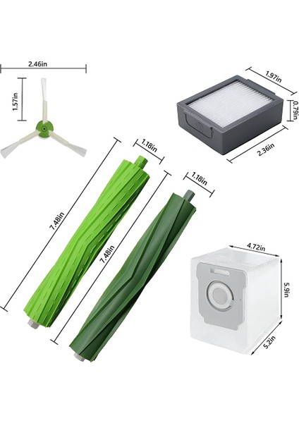 Irobot Roomba Için I1+ I7 I7+ I3+ I4+ I6+ I8+ J7+ Plus I & J Plus Serisi Elektrikli Süpürge Parçaları Rulo Fırçalar Filtreler Çantalar (Yurt Dışından) indirimleri