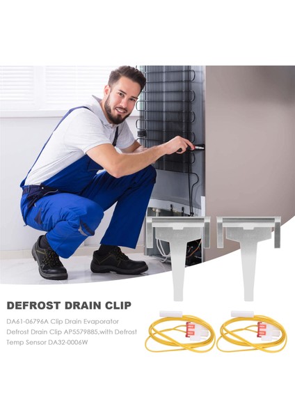 DA61-06796A Samsung Için Klip Drenaj Evaporatör, Defrost Drenaj Klipsi AP5579885, Defrost Sıcaklık Sensörü DA32-0006W 4 Adet (Yurt Dışından) indirimleri