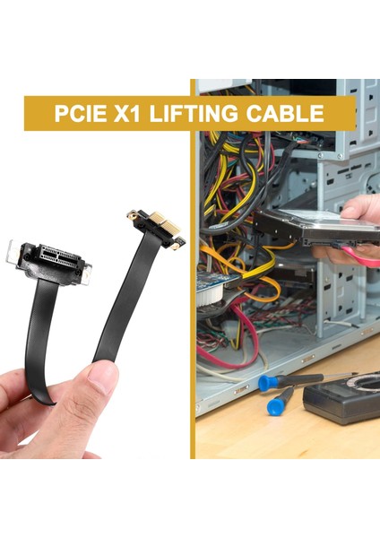 Pcıe X1 Yükseltici Kablo Çift 90 Derece Sağ Açı Pcıe 3.0 X1 - X1 Uzatma Kablosu 8 Gbps Pcı Express 1x Yükseltici Kart 20 cm (Yurt Dışından)