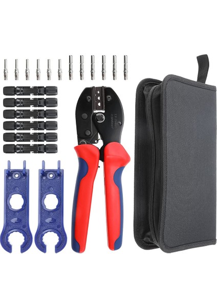 Solar Crimper Tool Kit 2.5/4.0/6.0mm² Güneş Paneli Için Güneş Aletleri Açık Fiş Tipi Konnektör Için Pv Kablosu (Yurt Dışından)