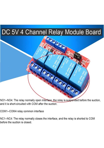 Arduino Röle Için Optocoupler / Yüksek ve Düşük Seviye Tetikleyicili Dc 5V 4 Kanal Röle Modülü Kartı Kalkanı (Yurt Dışından)