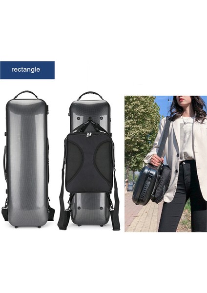 Evrensel Keman Karbon Fiber Kılıf Sert Kılıf Kare Hafif Müzik Sac Çanta, Siyah (Yurt Dışından) fırsatları