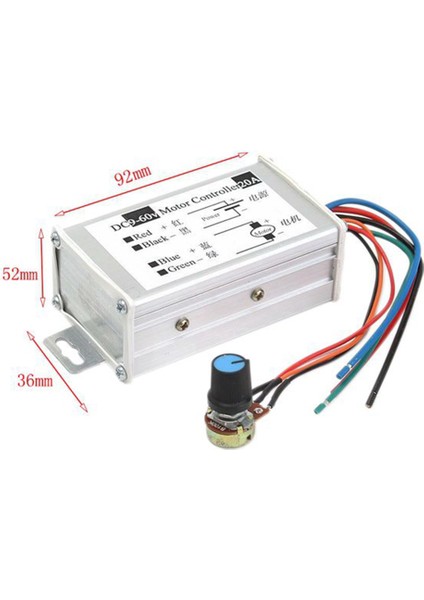 Motor Hız Kontrol Cihazı DC9V 12V 24V 48V 60V 20A Pwm Motor Hız Kontrol Regülatörü Sürücüsü 0-1200W Ayarlanabilir Akım (Yurt Dışından)