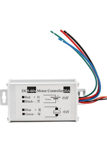 Motor Hız Kontrol Cihazı DC9V 12V 24V 48V 60V 20A Pwm Motor Hız Kontrol Regülatörü Sürücüsü 0-1200W Ayarlanabilir Akım (Yurt Dışından)