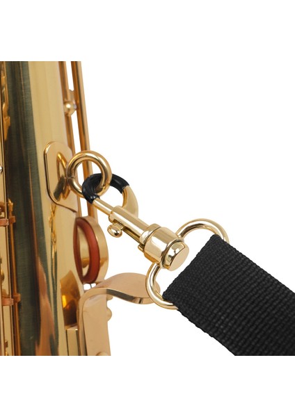 Alto Tenor Bariton Soprano Için Yükseltilmiş Uzunluk Renkli Saksafon Boyun Askısı Yumuşak Saksafon Naylon Yastıklı, Siyah (Yurt Dışından)