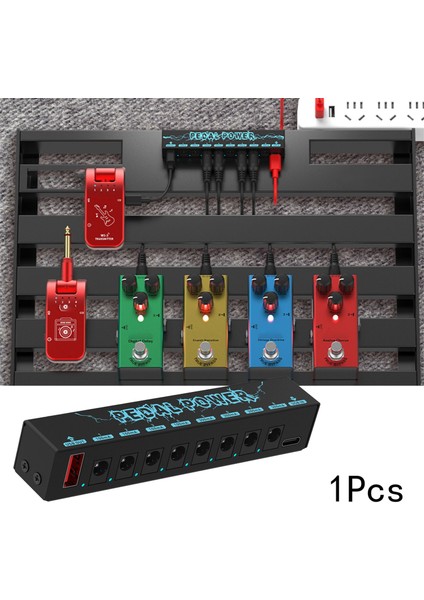 8 Yollu Çıkışlı 5V Gitar Pedalları Güç Kaynağı Taşınabilir Dayanıklı Pedal Tahtası Güç Kaynağı Gitar Etkisi Güç Kaynağı (Yurt Dışından)