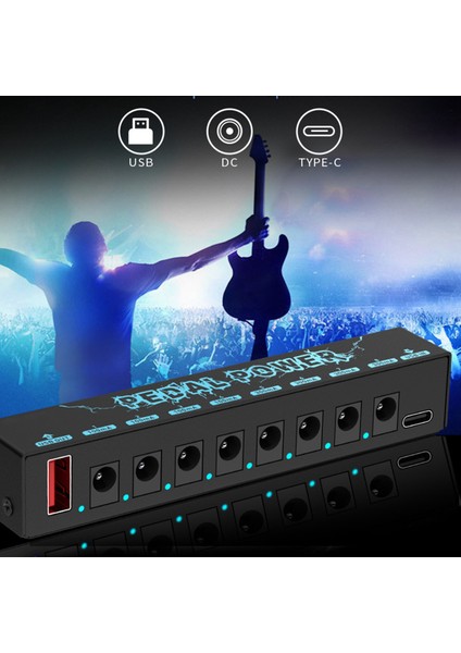 8 Yollu Çıkışlı 5V Gitar Pedalları Güç Kaynağı Taşınabilir Dayanıklı Pedal Tahtası Güç Kaynağı Gitar Etkisi Güç Kaynağı (Yurt Dışından)