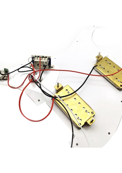 St Sq Elektro Gitar Yüklü Kablolu Scratchplate Gitar Pickguard Elektro Gitar Pickguard Pickup Montaj Siyah (Yurt Dışından)