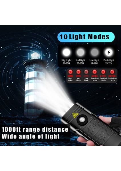 7000 Lümen Güçlü Bisiklet Işıkları Ön ve Arka, 5 LED Süper Parlak USB Şarj Edilebilir Su Geçirmez Bisiklet Far (Yurt Dışından)