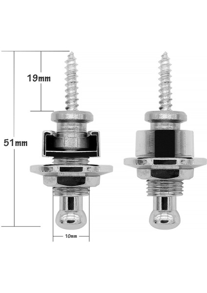 Premium Gitar Askısı Kilitleri ve Düğmeleri Güvenlik Hızlı Açılan Askı Kilitleri Askı Tutucu Sistemi Nikel (2'li Paket) (Yurt Dışından)