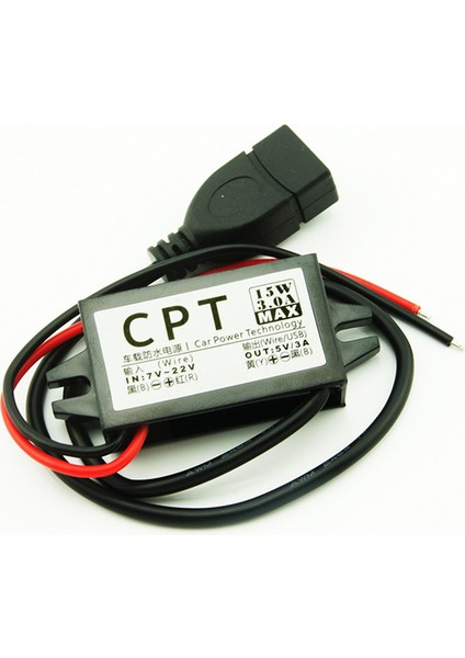 Dc 7-22V Ila 5V 3A USB Dişi Adım Aşağı Dönüştürücü Regülatörü Aşırı Yük Aşırı Düşük Voltaj Koruması ile Araba Için Su Geçirmez (Yurt Dışından)