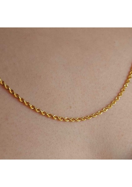 14 Ayar Altın Halat Burgu Zincir 55cm 3.00 Gram