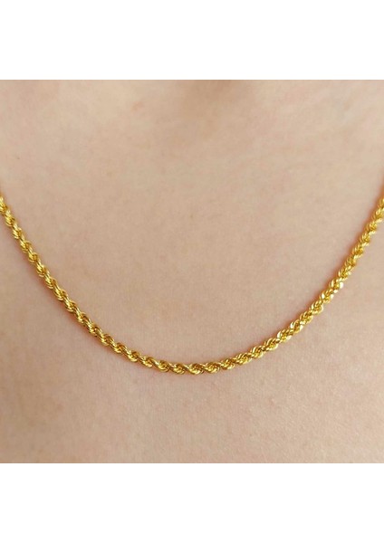 14 Ayar Altın Halat Burgu Zincir 55cm 6.45 Gram 3mm fiyatları
