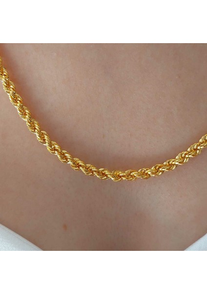 14 Ayar Altın Halat Burgu Zincir 65 Cm 9.80 Gram 4mm fiyatları