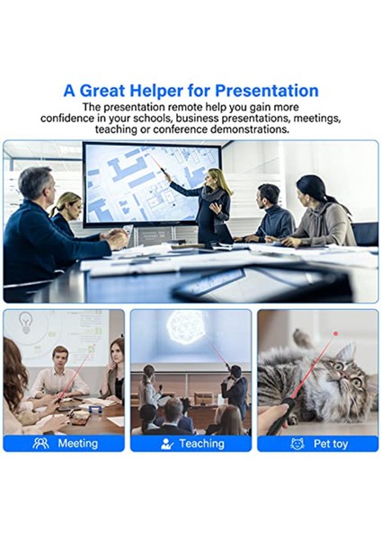 Dokunmatik Ekran Için Lazer Işaretleyici Stylus Kalemli Sunum Tıklayıcısı, Şarj Edilebilir Kablosuz Sunucu Uzaktan Kumandası (Yurt Dışından) fırsatları