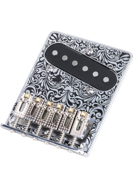 Tl Gitar Aksesuarları Gümüş Siyah Için Gitar Pikaplı Elektro Gitar Silindir Eyer Köprüsü (Yurt Dışından)