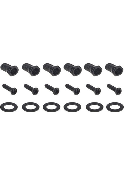 6 Adet Gitar Teli Akort Mandalları Tuşları 3 Sol 3 Sağ Gitar Makine Kafaları Askı Düğmeleri Kilitleri Seçtikleri ve Gitar Teli Sarıcı ile Topuzlar (Siyah) (Yurt Dışından)