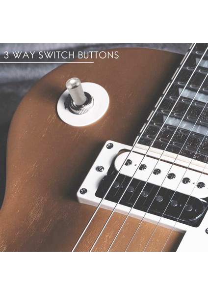 3 Adet Gitar Anahtarı Ucu, 3 Yollu Geçiş Anahtar Düğmesi Ucu Kapağı Bakır Lp Epi Elektro Gitar, Gümüş (Yurt Dışından)