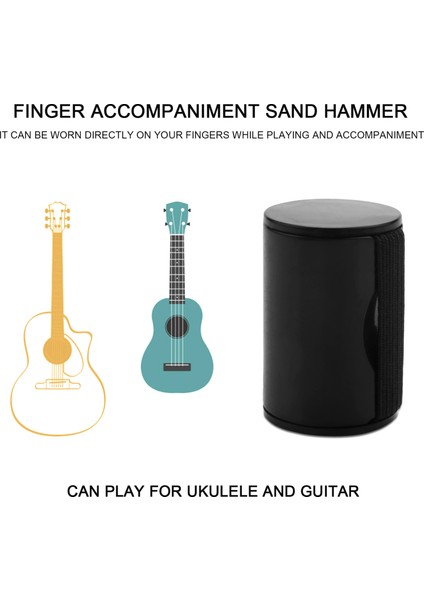 Gitar Ukulele Kum Çalkalayıcı Ritim Halkası Maraca Cabasa Parmak Ukulele Aksesuarları Siyah Giymek (Yurt Dışından) fiyatları
