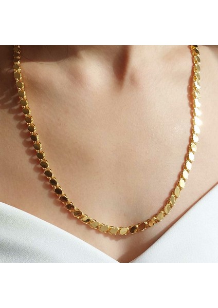 14 Ayar Altın Pullu Zincir 5mm 16.20 Gram 65cm