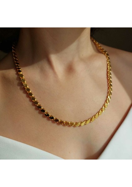14 Ayar Altın Pullu Zincir 6mm 14.70 Gram 55cm