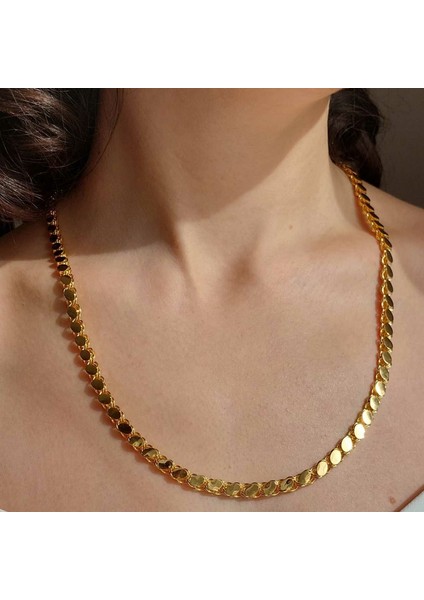 14 Ayar Altın Pullu Zincir 6mm 15.70 Gram 60cm