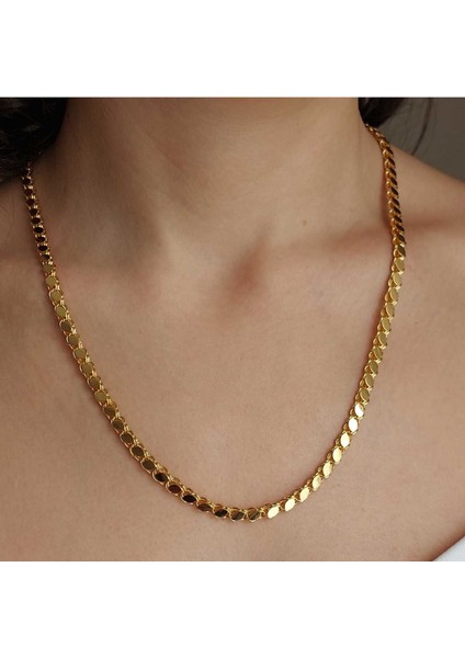 14 Ayar Altın Pullu Zincir 4.5mm 10.25 Gram 55cm