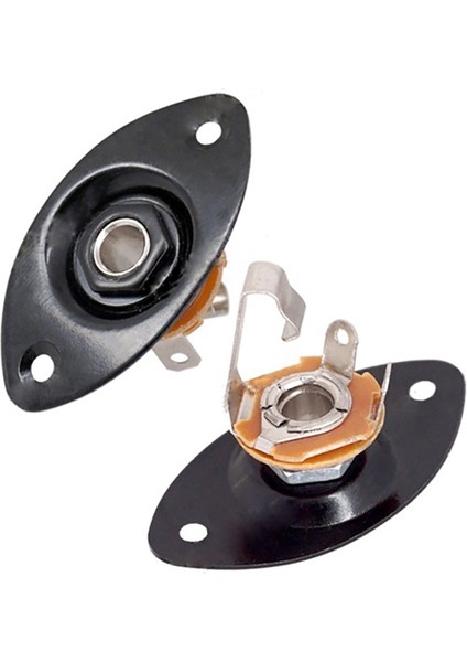 1/4 Inç Oval Ezilmiş Elektro Gitar Jakı Çıkış Plakası Soket Jackplate, 2 Paket (Yurt Dışından)