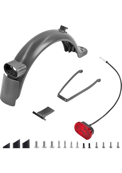 Xiaomi M365 Pro2 1s Mı3 Elektrikli Scooter Arka Çamurluk Seti Braketi Arka Lambası Aksesuarları, Siyah (Yurt Dışından)