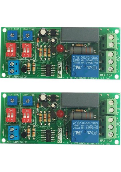 2 Adet Çift Zamanlı Ayarlanabilir Çevrim Gecikmesi Zamanlama Rölesi Tekrarlama Kapalı Anahtarı Sonsuz Döngü Zamanlayıcı Modülü Ac 100V 110V 240V (Yurt Dışından)