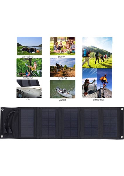 10W Güneş Katlanır Paket Dahili Stabilizasyon 5V Çift USB Solar Charger Dış Mekan Mobil Fotovoltaik Şarj Kartı (Yurt Dışından)