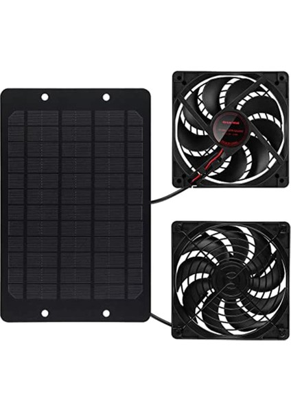 Güneş Paneli Fan Kiti, 10W 12V Güneş Enerjili Fan Dış Mekan Su Geçirmez, 2m Uzun Kablolu Taşınabilir Vantilatör Egzoz Fanı (Yurt Dışından)