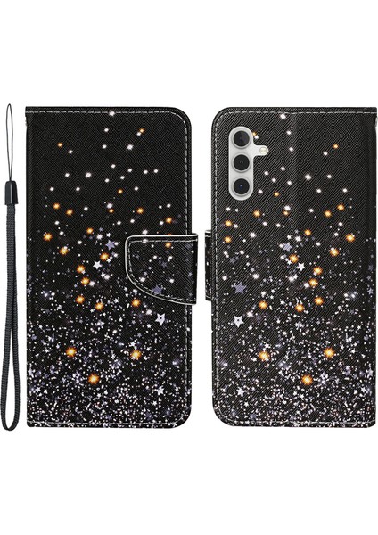 Samsung Galaxy A15 5g Pu Deri Desen Baskı Cüzdan Telefon Kapağı Kayışlı (Yurt Dışından)
