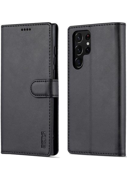 Samsung Galaxy S24 Ultra Deri Korumalı Tam Folyo Flip Stand Telefon Kabuğu (Yurt Dışından)