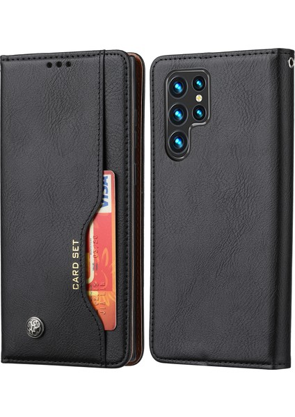 Samsung Galaxy S24 Ultra Cep Telefonu Kılıfı Manyetik Kapanış Pu Deri Stand Kapağı (Yurt Dışından)