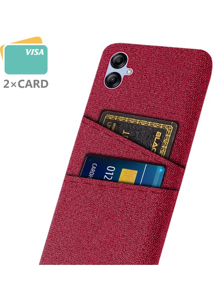 Cool-M Case Samsung Galaxy A05 4g Çizik Dirençli Pc+Kumaş Kartı Yuvaları Telefon Koruyucu Kabuk (Yurt Dışından)