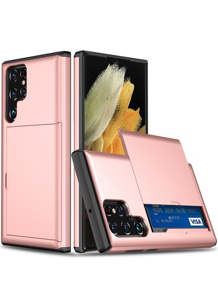 Samsung Galaxy S24 Ultra Tpu+Pc Telefon Kapağı Kart Sahibi ile (Yurt Dışından)