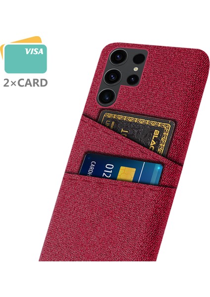 Samsung Galaxy S24 Ultra Pc+Bez Kapağı Çift Kart Yuvalı Şok Geçirmez Telefon Kılıfı (Yurt Dışından)