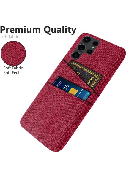 Samsung Galaxy S24 Ultra Pc+Bez Kapağı Çift Kart Yuvalı Şok Geçirmez Telefon Kılıfı (Yurt Dışından)