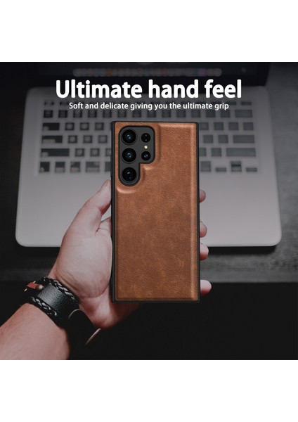Samsung Galaxy S24 Ultra Pu Deri+Tpu+Pc Telefon Kapağı Retro Cep Telefon Kabuğu (Yurt Dışından)